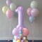 Pastel Purple 5 Balloons, 40 Inch Giant Dusty Light Purple Mylar Foil Number 0-9 Helium Balloon for Girls, Self Inflating Lilac 5th Birthday Balloon for Women Anniversary Party Decorations Supplies